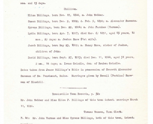 Billings genealogy by Sally Eugenia Brown - Image 26 of 44