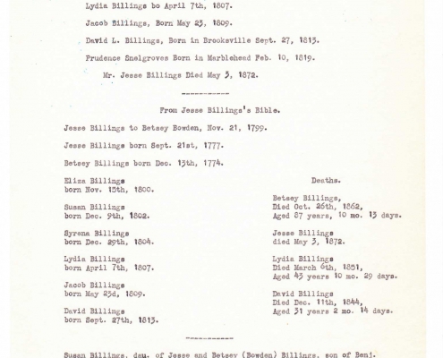 Billings genealogy by Sally Eugenia Brown - Image 27 of 44