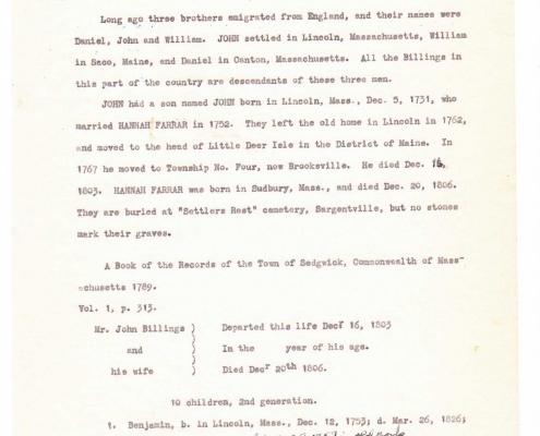 Billings genealogy by Sally Eugenia Brown - Image 7 of 44