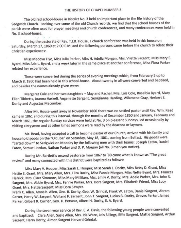 History of Chapel # 3