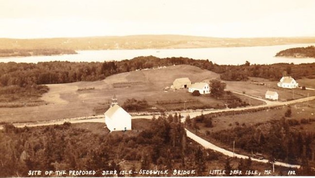 Proposed site for the Little Deer Isle end of the Deer Isle-Sedgwick Bridge