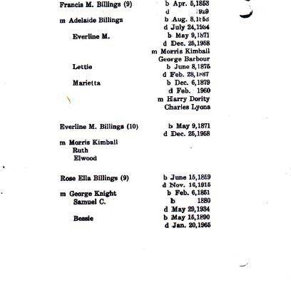 Billings genealogy by Leroy A. Chatto – Image 14 of 19