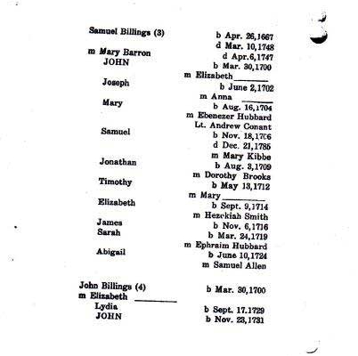 Billings genealogy by Leroy A. Chatto – Image 5 of 19