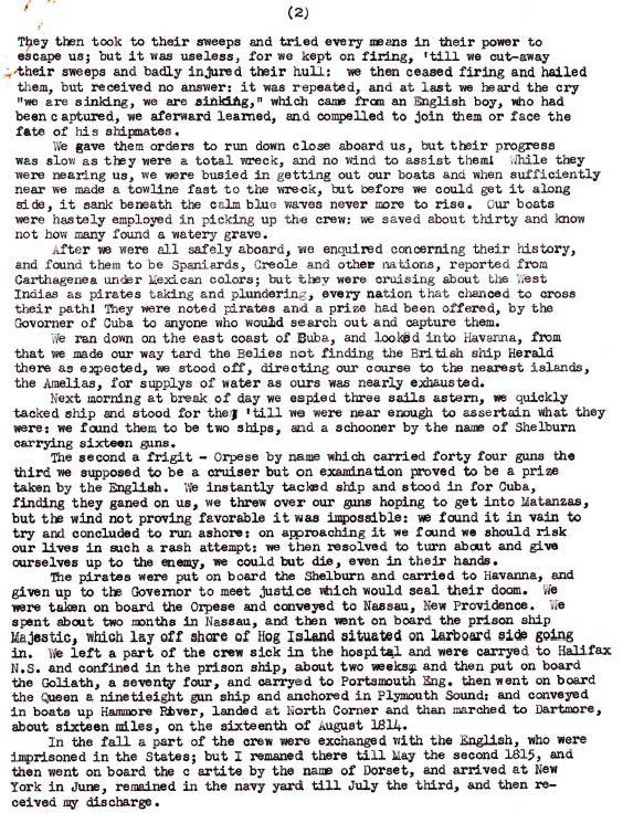 War of 1812 memoir by Edward Brown