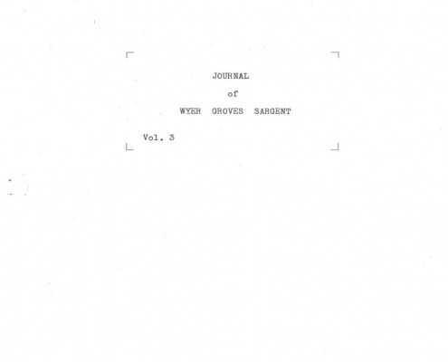 Wyer Groves Sargent Journals 1845-1900