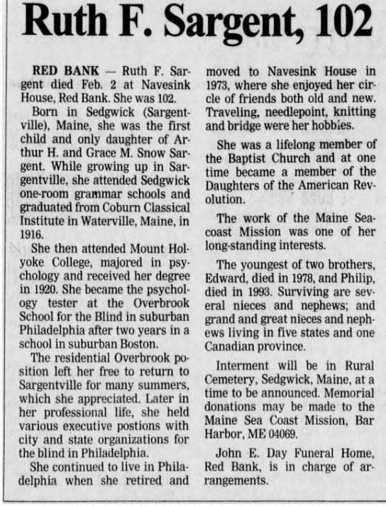 Ruth F. Sargent Obituary