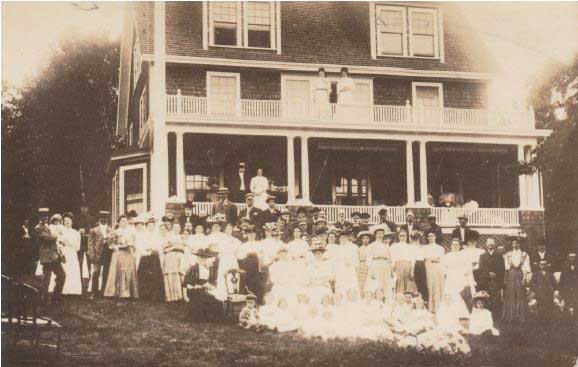 Dedication of a flag pole for Dr. John R. Davies circa 1908.
