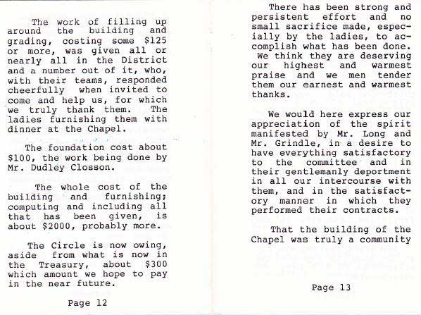 Sargentville Chapel History by Catharine Clapp Sargent Marston & Leroy Chatto