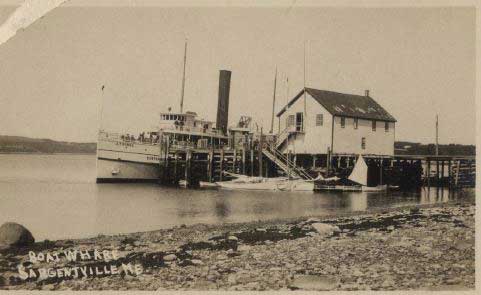 A steamer at the wharf in Sargentville.