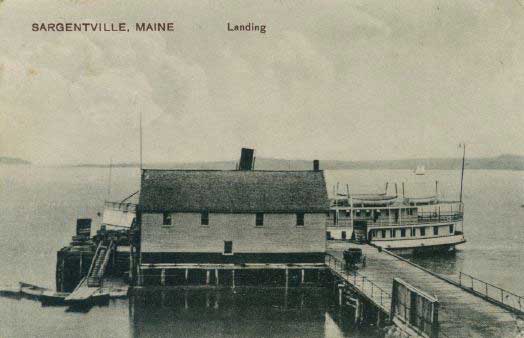A steamer at the wharf in Sargentville.