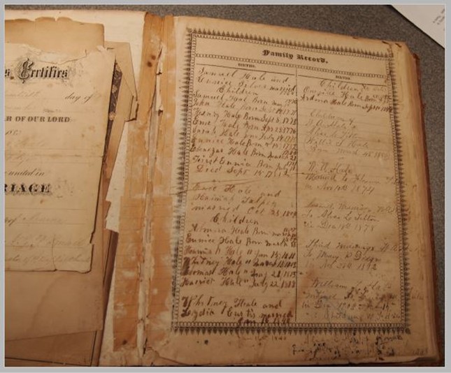 Hale Family Bible Genealogy Original