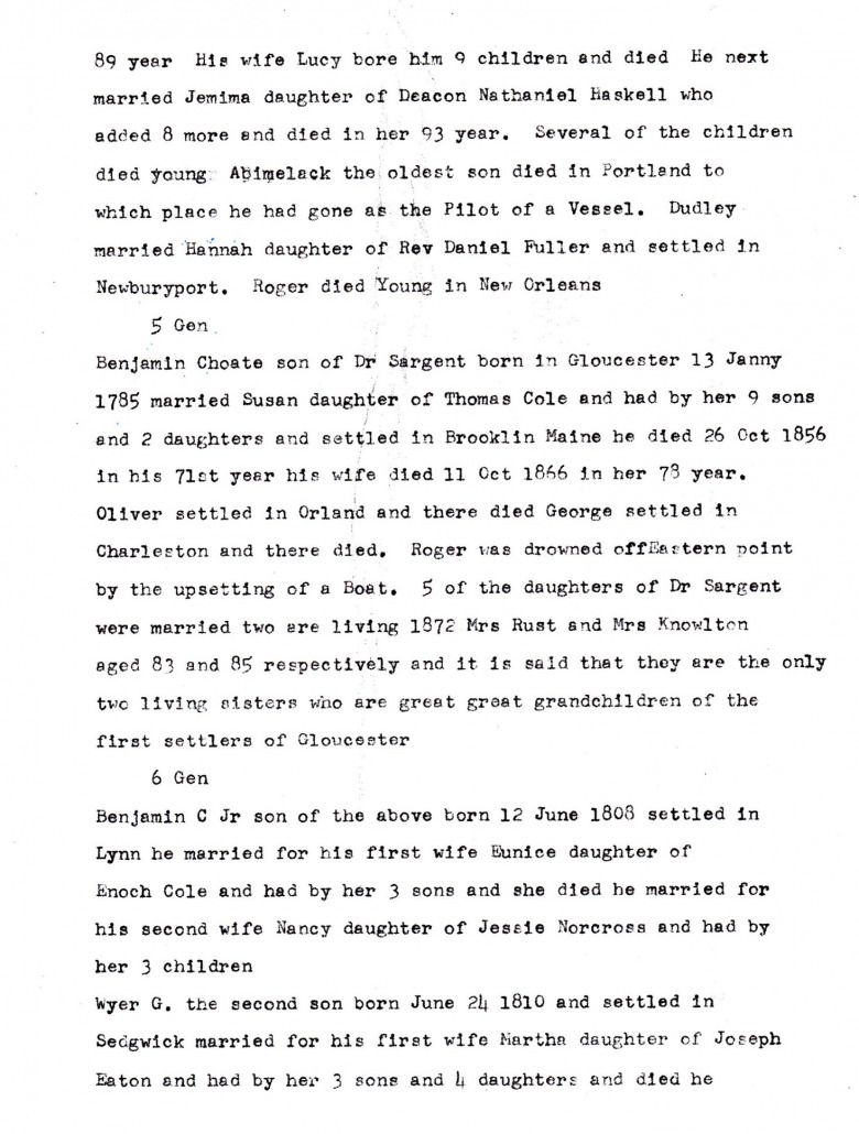 Sargent Family Genealogy by Jasper N. Sargent, 1879