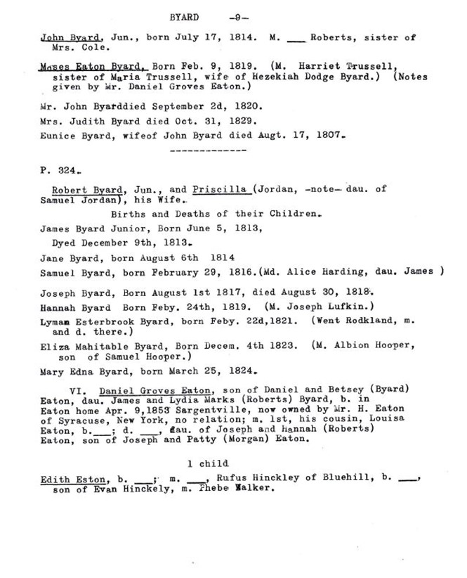 Byard family genealogy