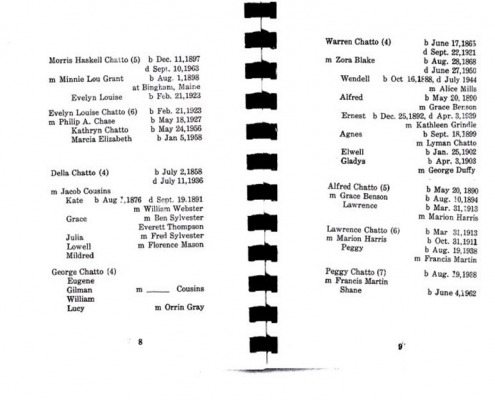 Leroy A. Chatto compiled this genealogy which includes information about several Sedgwick families.