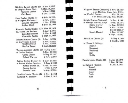 Leroy A. Chatto compiled this genealogy which includes information about several Sedgwick families.