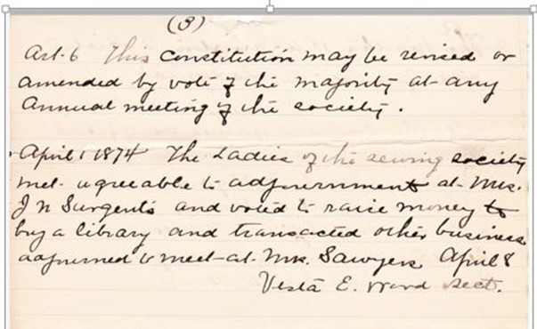 Vesta Wood’s transcription of the records of the early planning that went into creation of the Sargentville Library