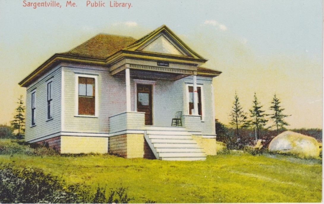 A photo of the Sargentville Library shortly after it was built in 1905.