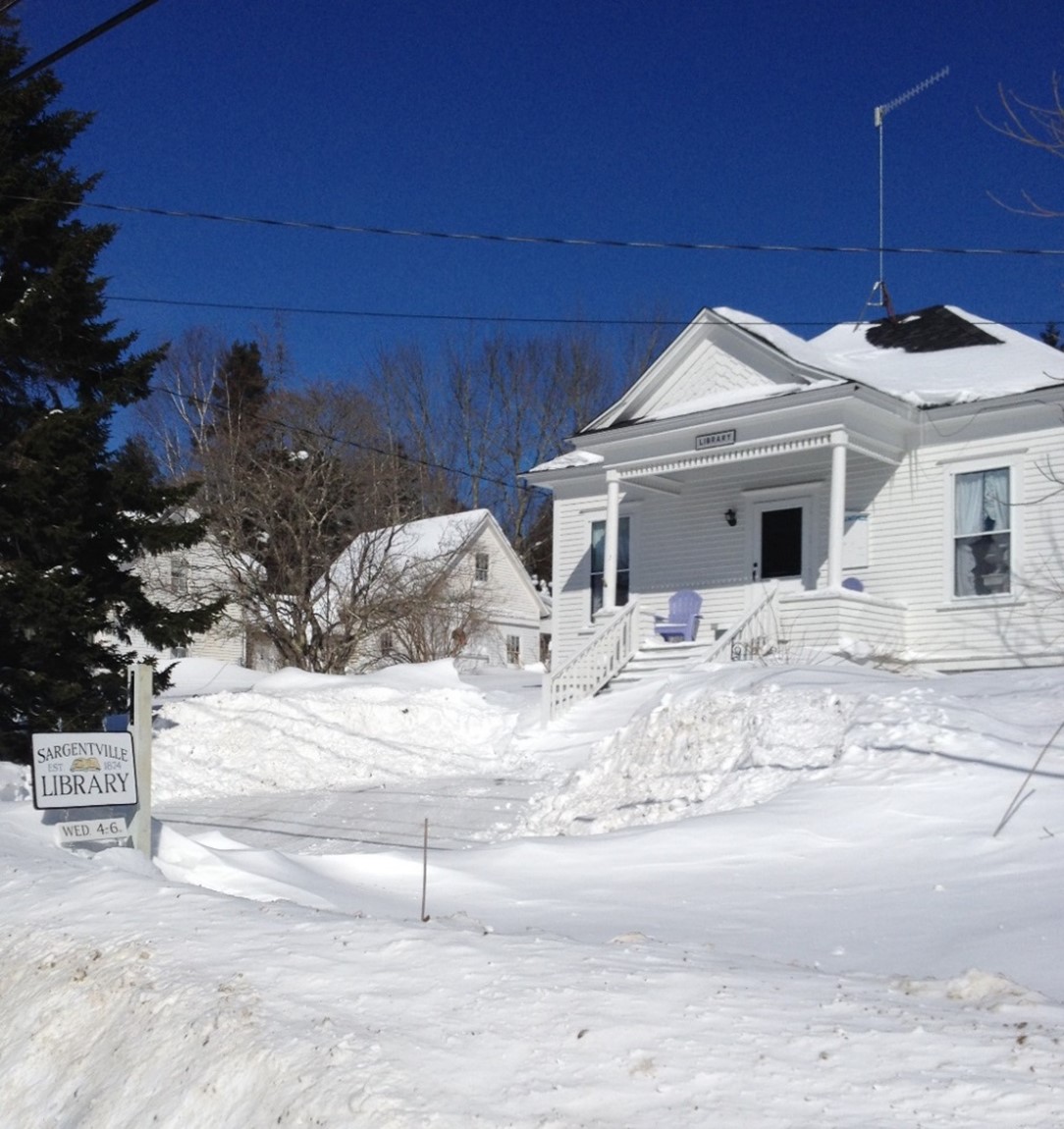 Susan Webbs’ photo of the Sargentville Library in the winter of 2014/15.