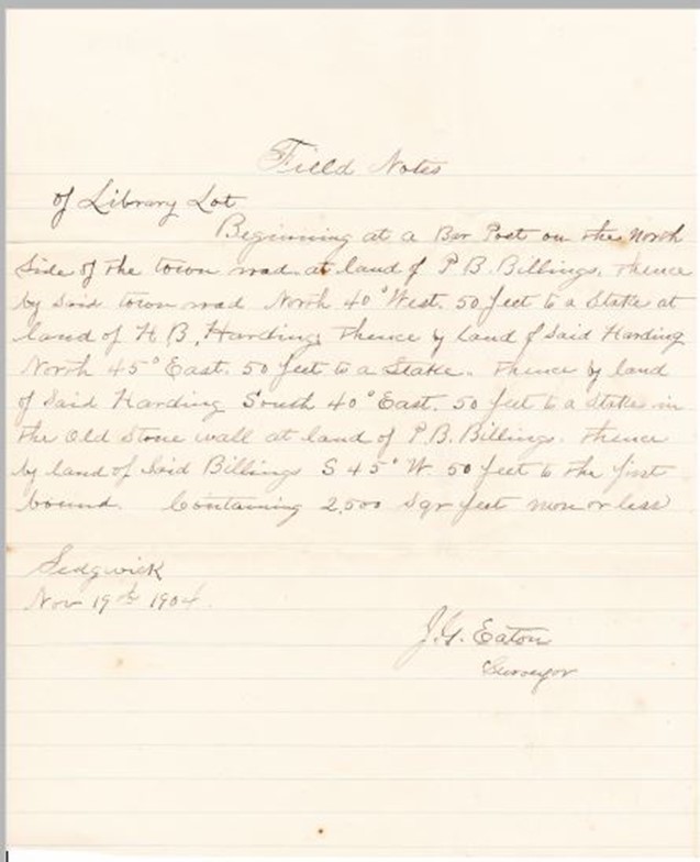 Sargentville Library Deeds