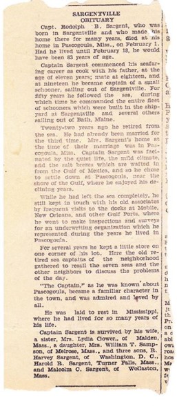Capt. Rodolph B. Sargent Obituary