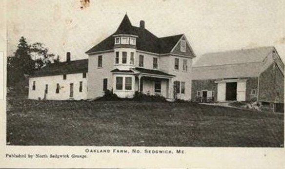 Fred and Florence Cole lived in this North Sedgwick home which may have been built by Florence’s father George Allen.  They called it the Oakland Farm.