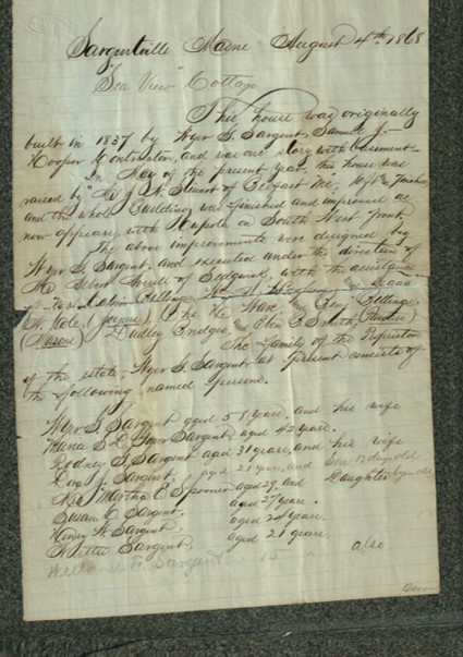 Papers found by Fred Sweet in the newel post 