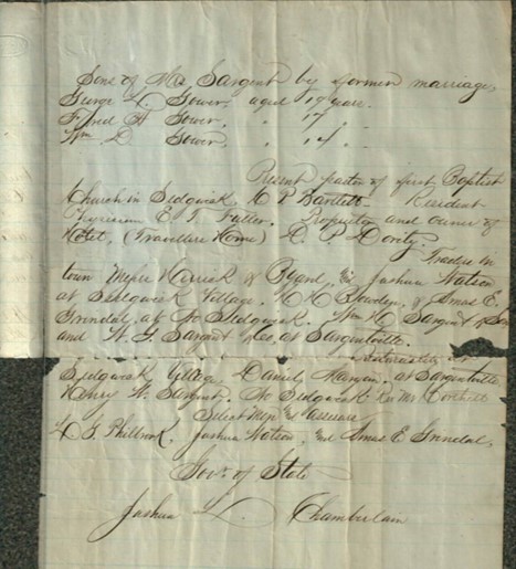 Papers found by Fred Sweet in the newel post 