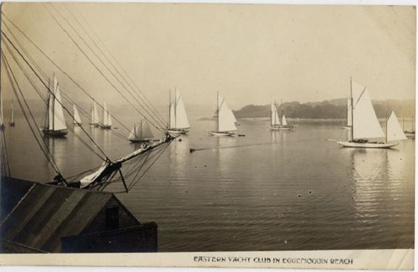 Eastern Yacht Club before construction of the Sedgwick-Deer Isle Bridge in 1939