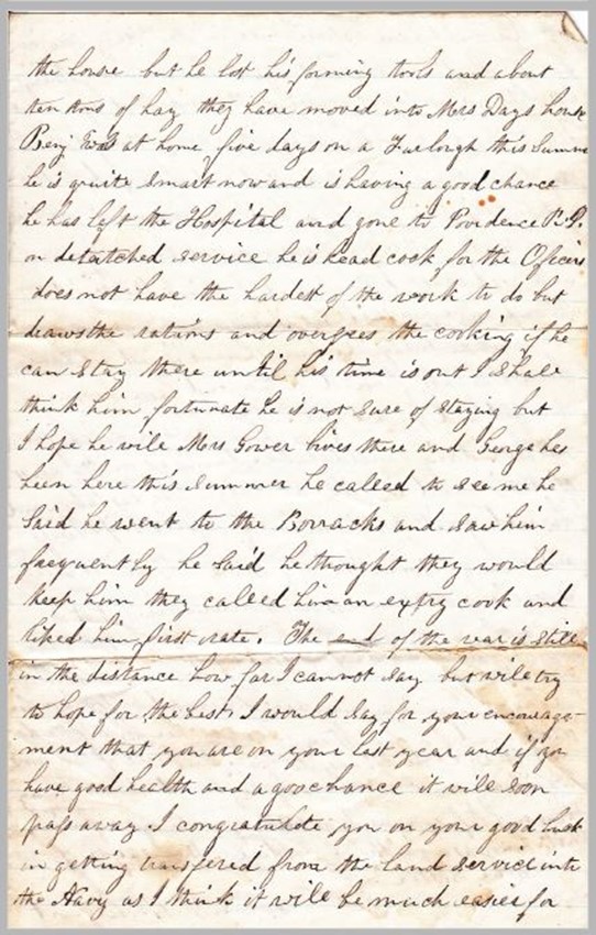 1864 letter from Lavina Sargent to Judson Gray