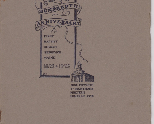 First Baptist Church of Sedgwick 100th Anniversary Program June 11-18, 1905