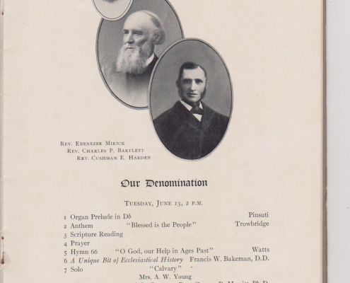 First Baptist Church of Sedgwick 100th Anniversary Program June 11-18, 1905