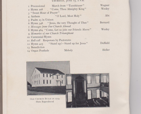 First Baptist Church of Sedgwick 100th Anniversary Program June 11-18, 1905