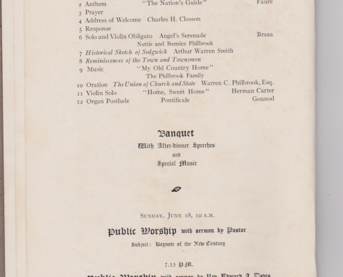 First Baptist Church of Sedgwick 100th Anniversary Program June 11-18, 1905