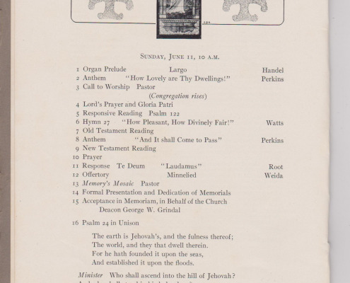 First Baptist Church of Sedgwick 100th Anniversary Program June 11-18, 1905