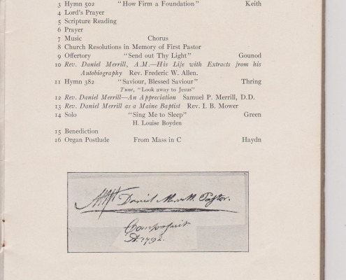 First Baptist Church of Sedgwick 100th Anniversary Program June 11-18, 1905