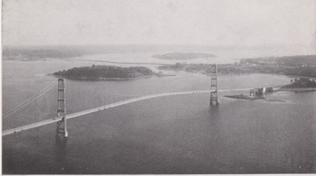 The completed Deer Isle-Sedgwick Bridge. 1939