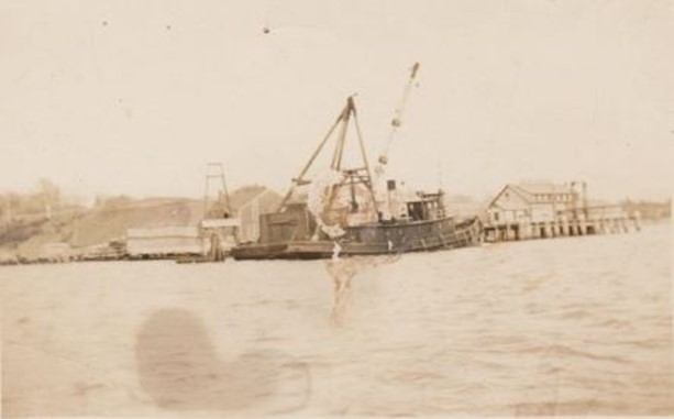 Barges were often tied up at the Sargentville wharf.