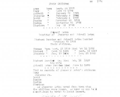 Eaton Genealogy compiled by Wesley A. Bracy