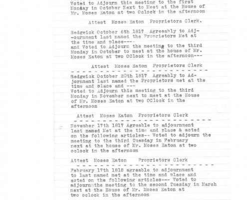 Town of Sedgwick, Maine Early Town Records transcribed by Wesley A. Bracy