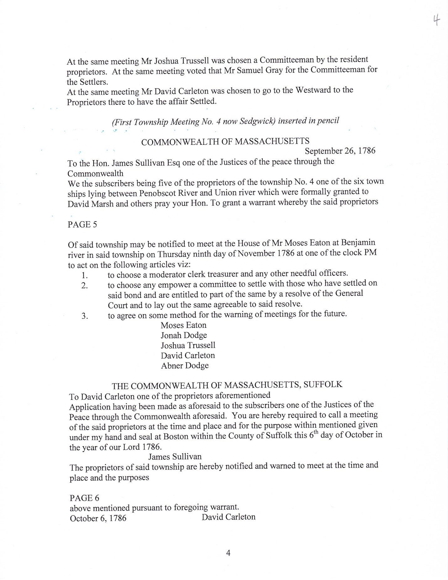 Proprietors Record Transcript by Barbara M. Grindle