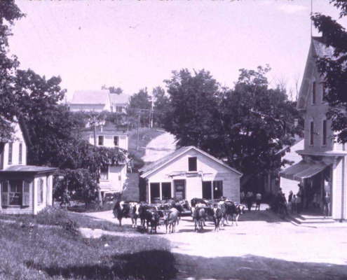 When Evie Kimball Barbour had this building moved, everyone turned out to see it going through the village.