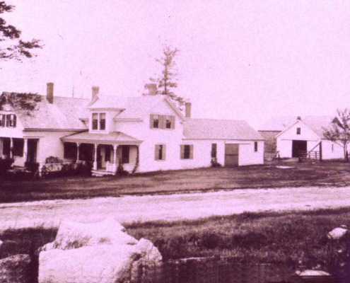 Joseph Eaton swapped a house he owned on Deer Isle for this one and moved here in 1804. A later owner, Herbert Dority, made changes.