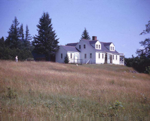 Byard Homestead in the 1960s. This house is on your right as you cross the bridge to Little Deer Isle. It is now obscured by trees and undergrowth.