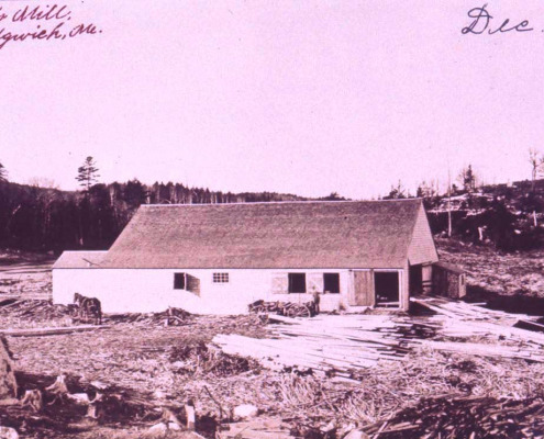 Mills were very important for cutting wood and grinding grain. Here is Allen’s Mill in North Sedgwick in 1908.