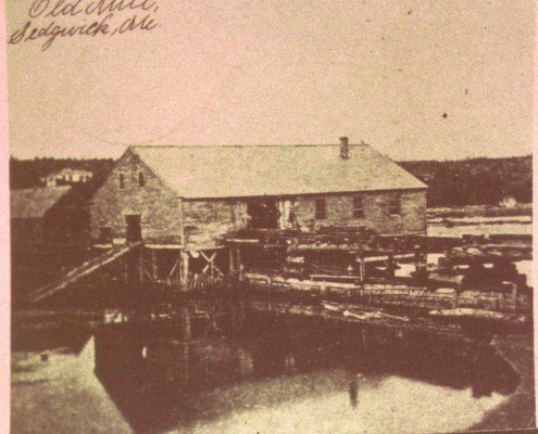 The mill in Sedgwick near the bridge was powered by the changing tides.