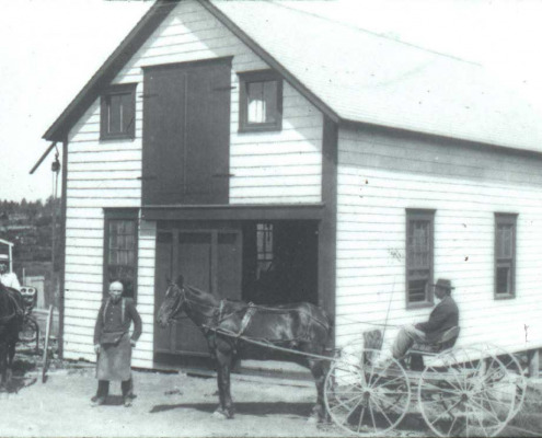 John Allen’s blacksmith shop is currently serving as Horace Wardwell’s shop.