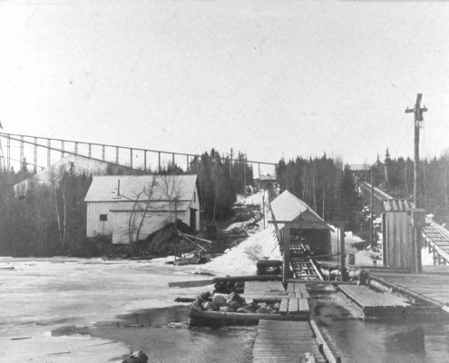 Ice was cut on Walker’s Pond and carried by endless chain to large storehouses. Photo taken from Walker Pond