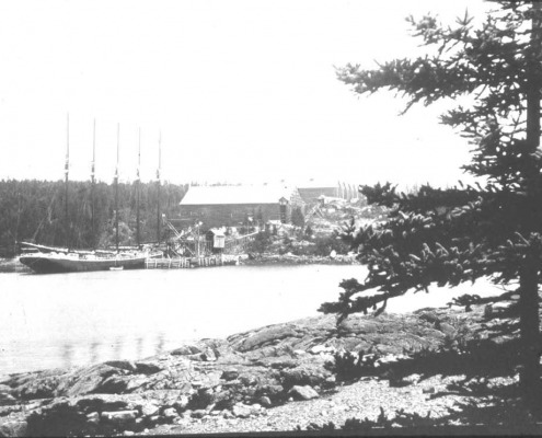 In summer the ice was shipped out from deep water wharves at the Punch Bowl on Eggemoggin Reach.