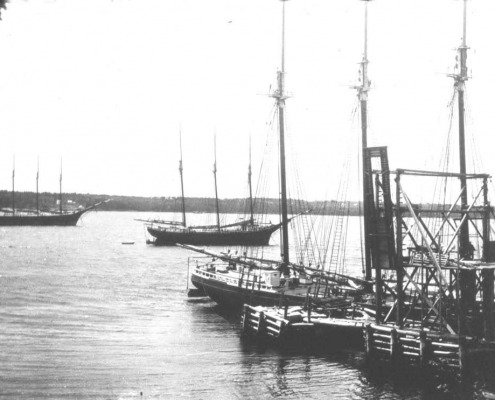 Today you can still see the granite wharves where ice was loaded onto the schooners, but nothing else.