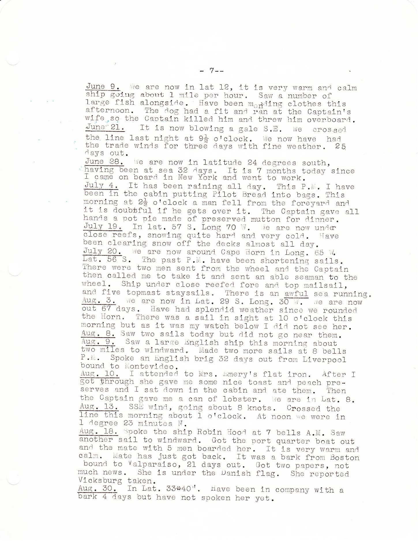 Henry Wyer Sargent’s journals